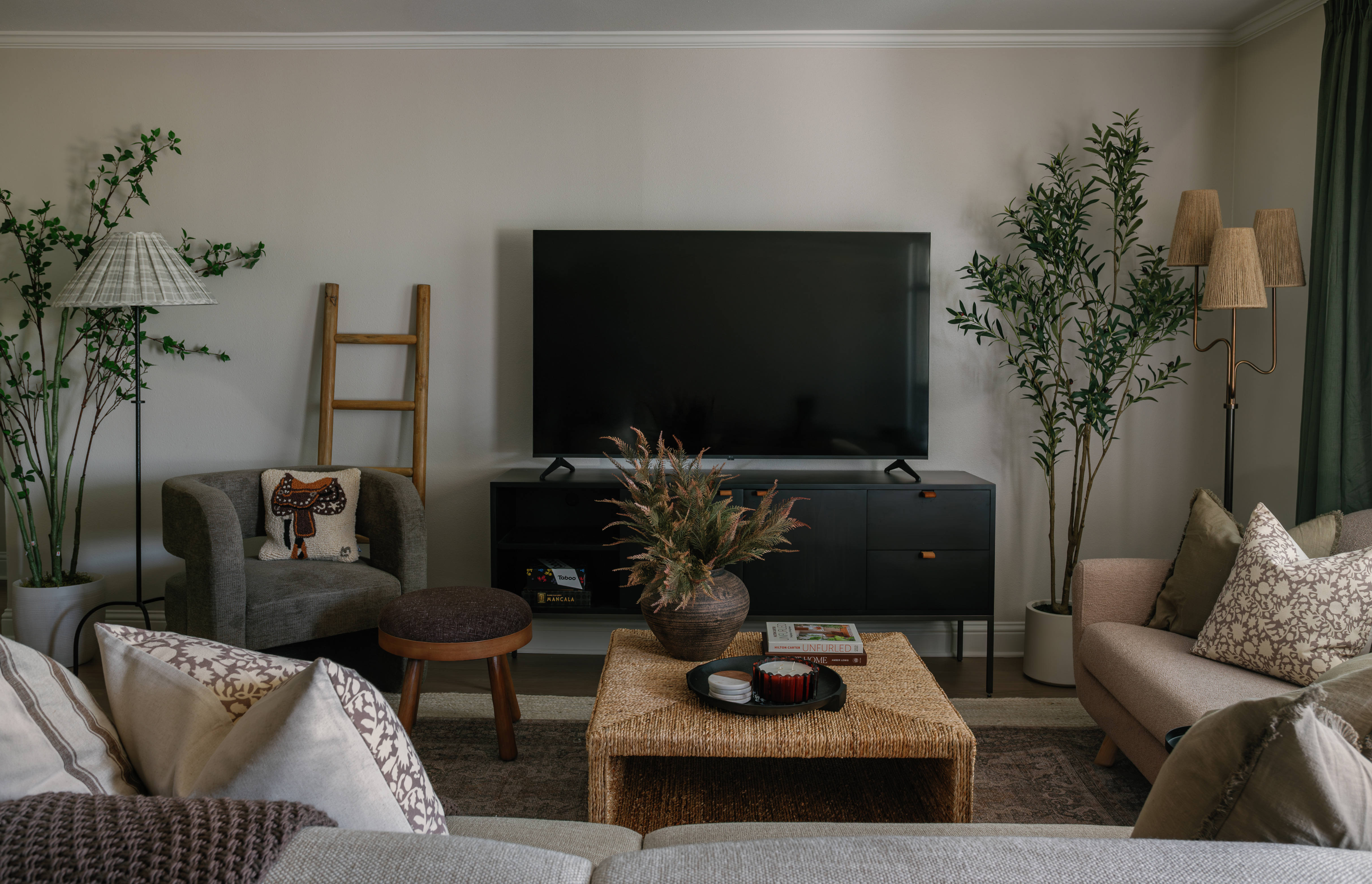 Living room and media wall